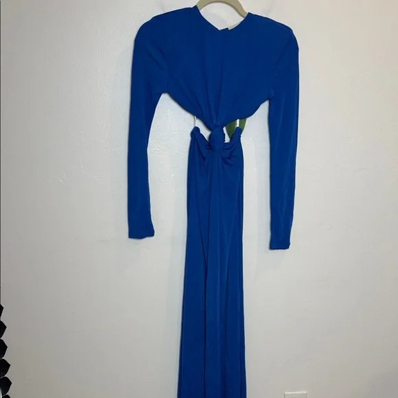 FARM RIO Blue Knot Cut-Out long sleeve dress xxs nwt - Picture 2 of 6